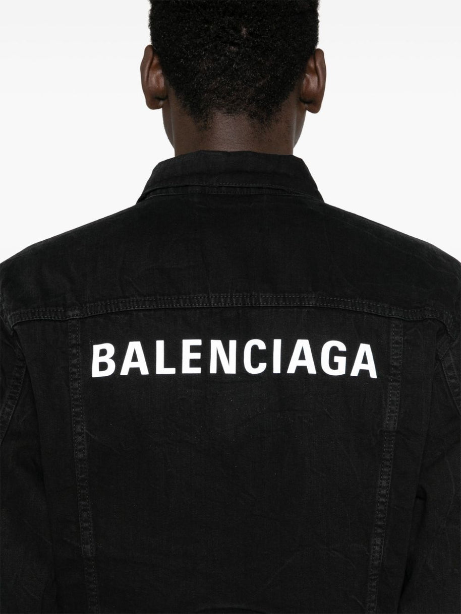 Balenciaga Denim Cotton Jacket - Black
