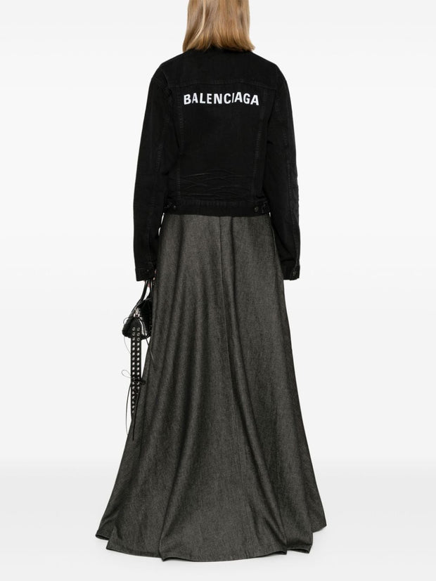 Balenciaga Denim Cotton Jacket - Black
