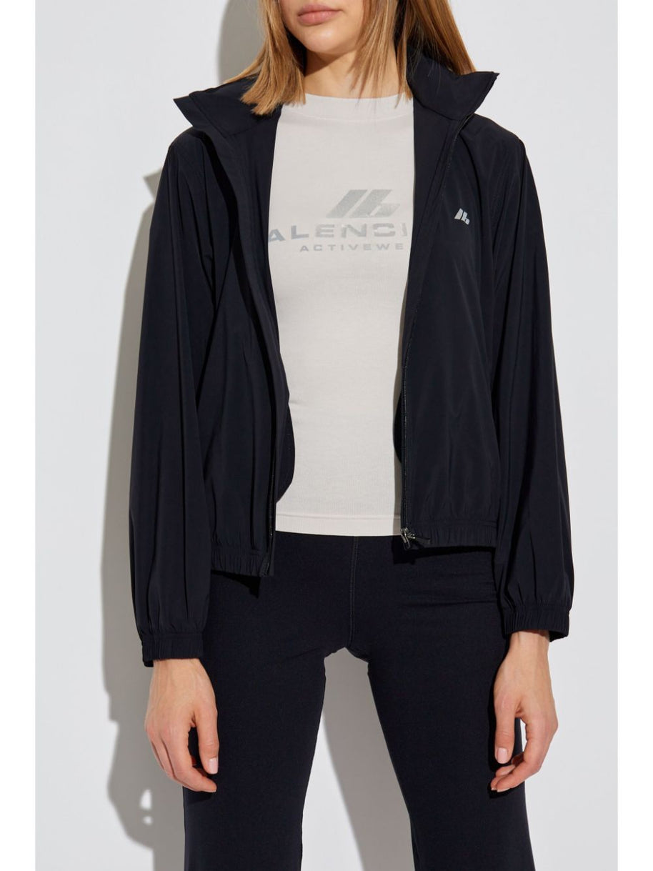 Balenciaga Shrunk Nylon Windbreaker Jacket - Black