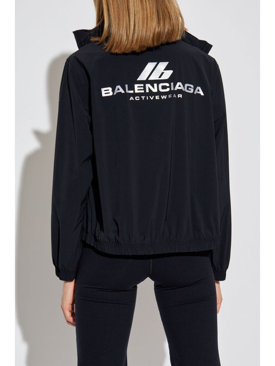Balenciaga Shrunk Nylon Windbreaker Jacket - Black