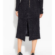 Balenciaga Tweed Midi Skirt - Black