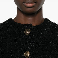 Balenciaga Bouclé Cropped Jacket - Black