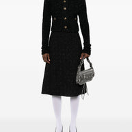 Balenciaga Bouclé Cropped Jacket - Black
