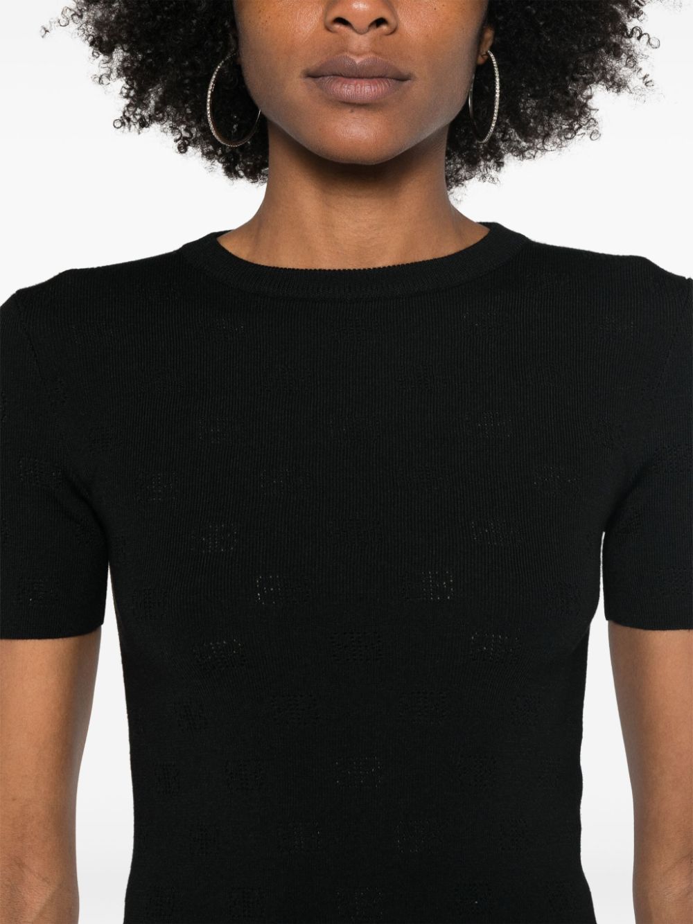 Balenciaga Open-knit Wool Top - Black