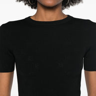 Balenciaga Open-knit Wool Top - Black