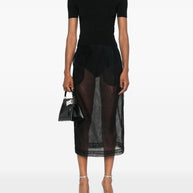 Balenciaga Open-knit Wool Top - Black