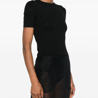 Balenciaga Open-knit Wool Top - Black
