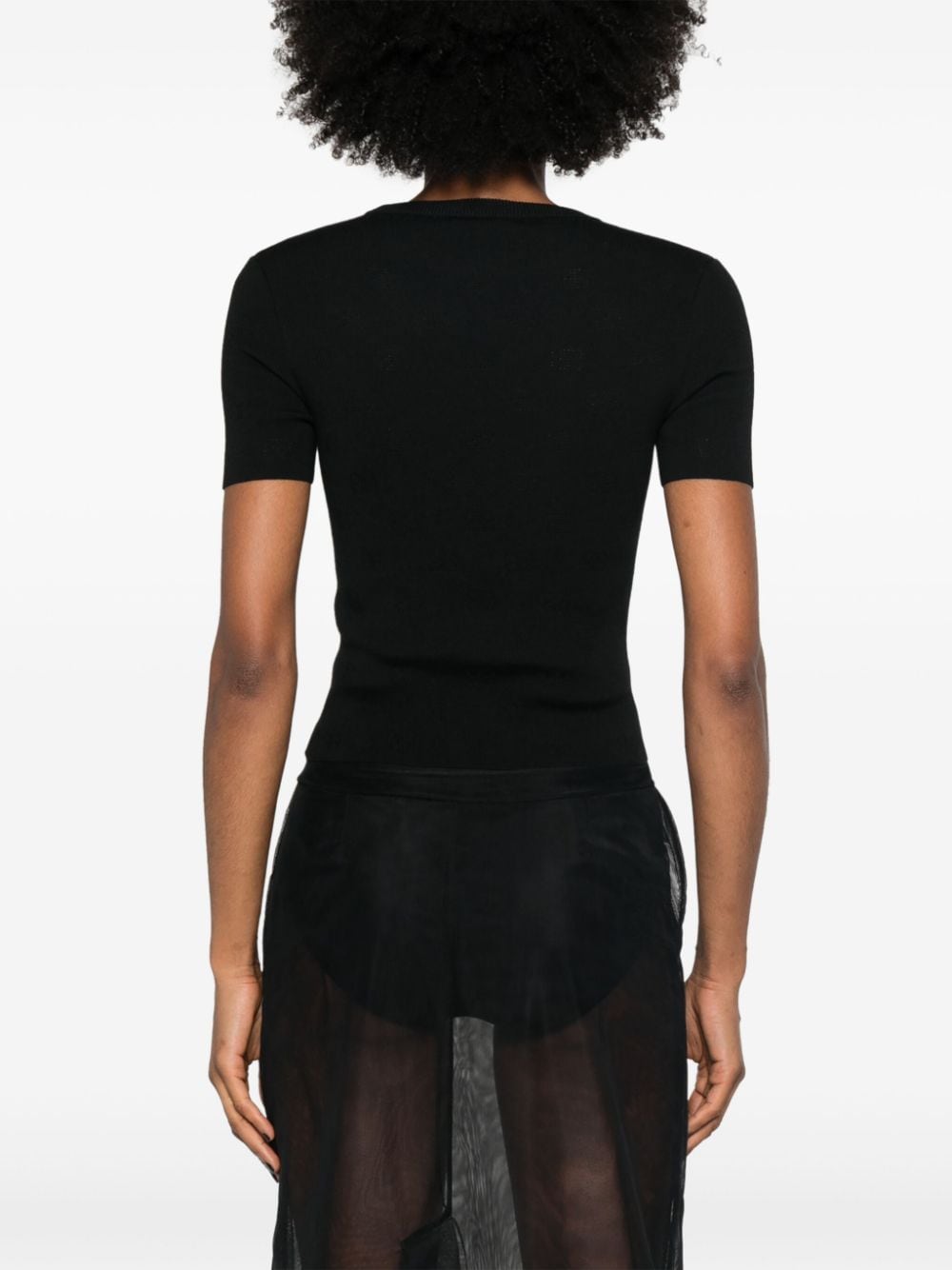 Balenciaga Open-knit Wool Top - Black