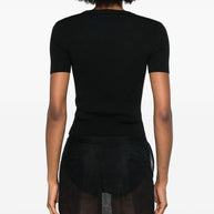 Balenciaga Open-knit Wool Top - Black
