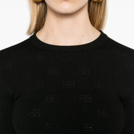 Balenciaga Open-knit Wool Top - Black