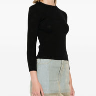 Balenciaga Open-knit Wool Top - Black