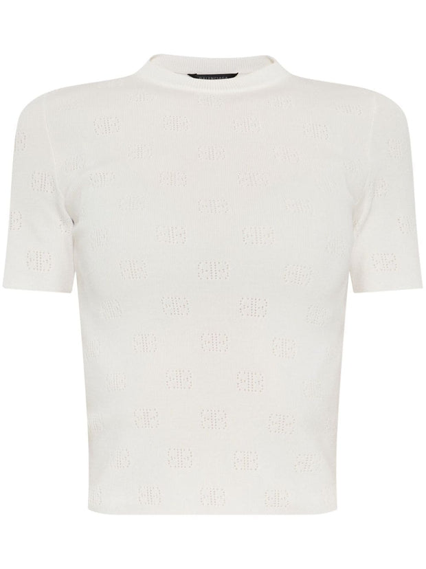 Balenciaga Open-knit Wool Top - White