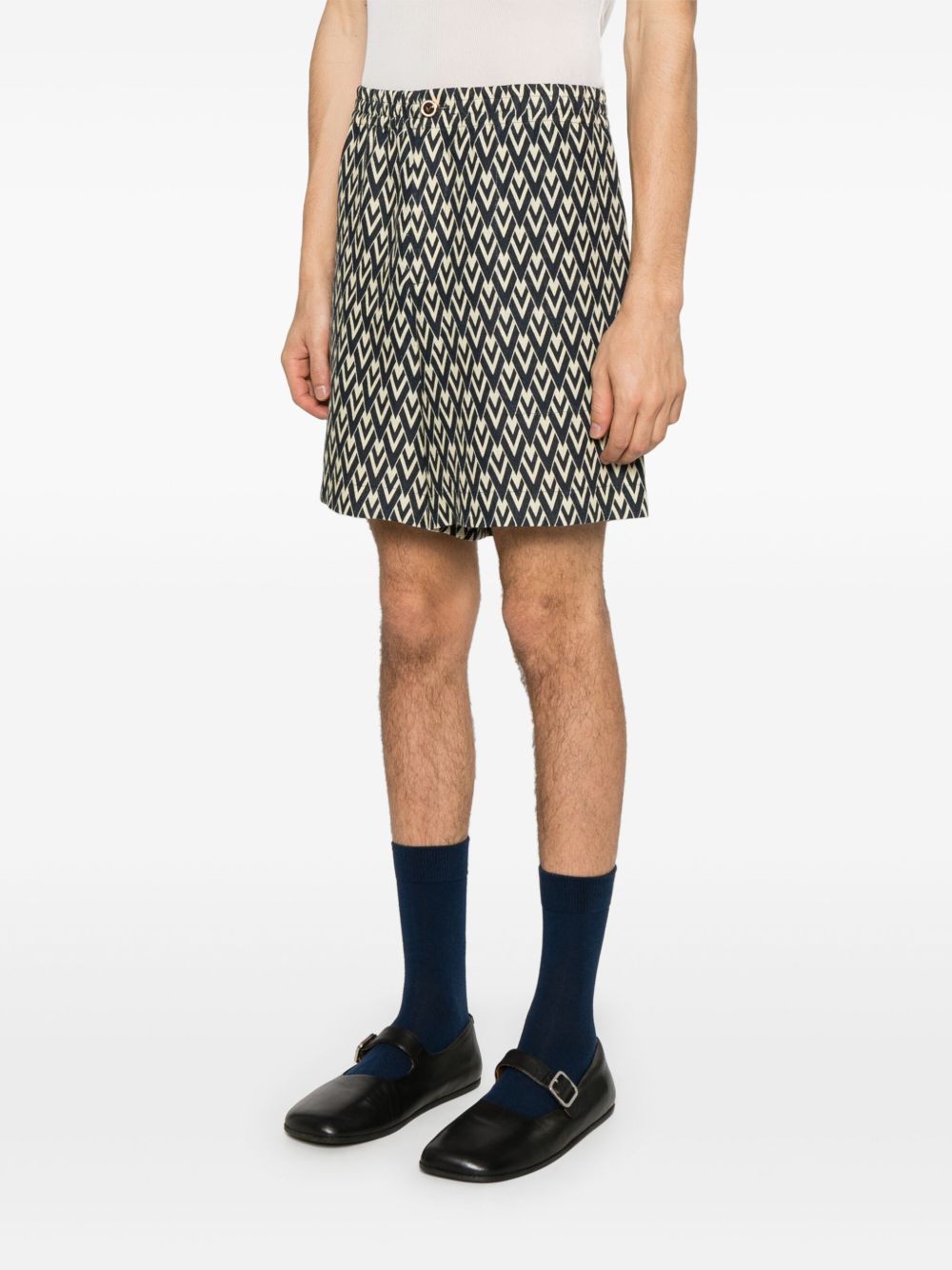 Valentino V Pattern Shorts Blue