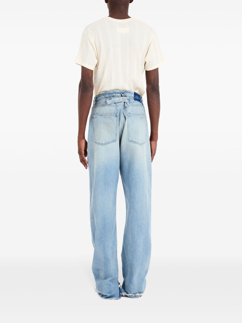 Maison Margiela Buckle Straight Leg Jeans Clear Blue