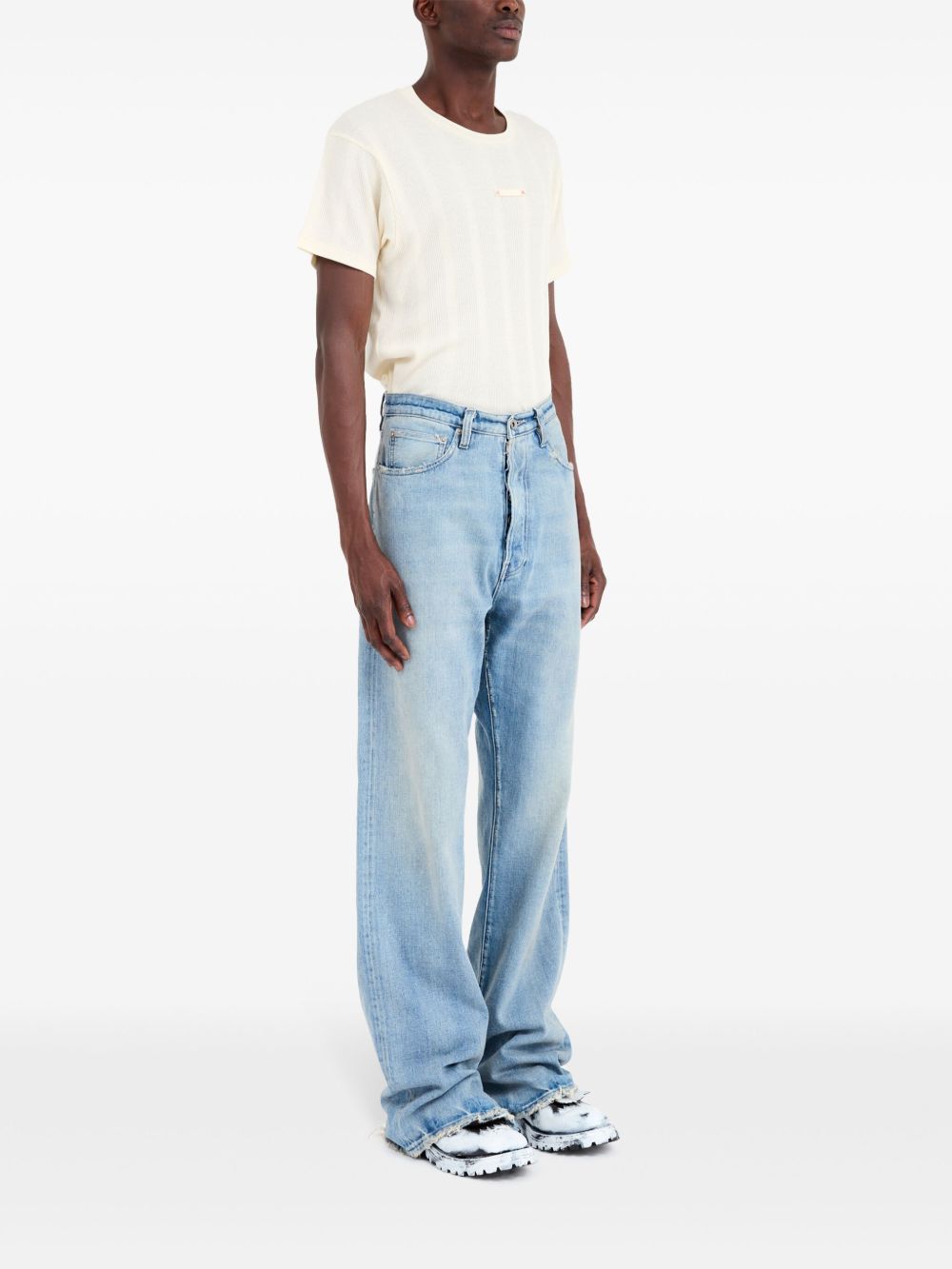 Maison Margiela Buckle Straight Leg Jeans Clear Blue