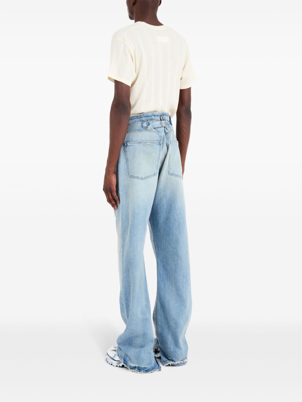 Maison Margiela Buckle Straight Leg Jeans Clear Blue