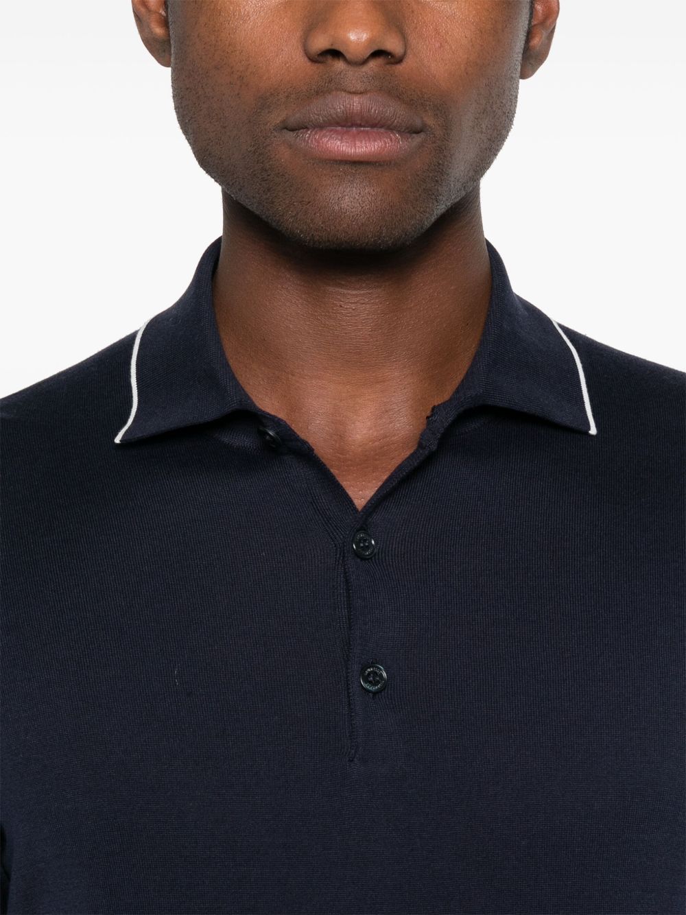 Brunello Cucinelli Cotton Polo Shirt Blue