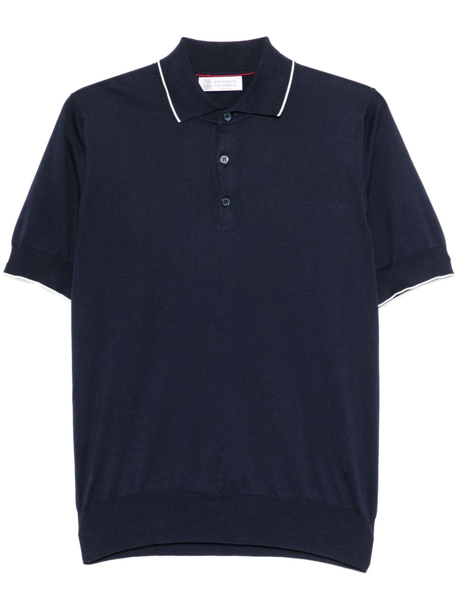 Brunello Cucinelli Cotton Polo Shirt In Blue
