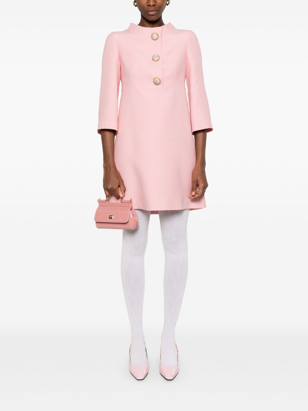 Valentino Wool-silk Blend Mini Dress Pink