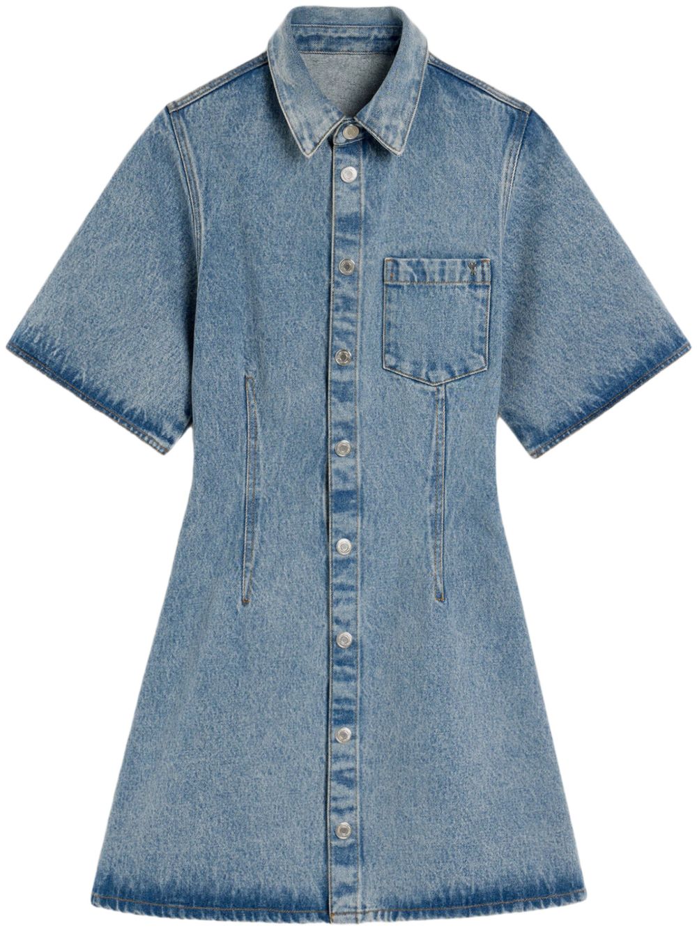 Ami Paris Denim Mini Shirt Dress Blue