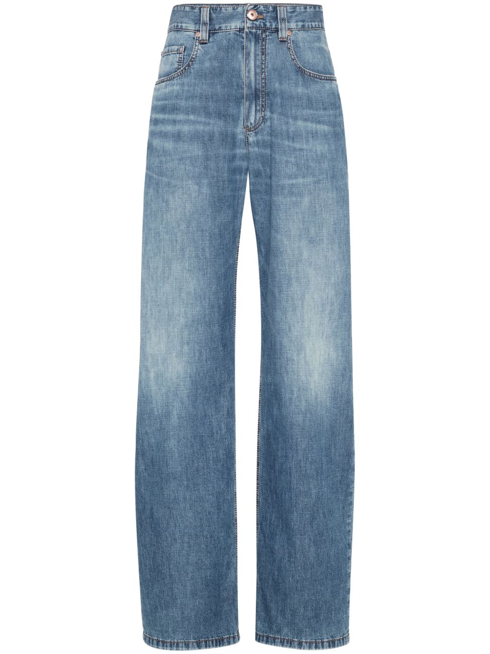 Brunello Cucinelli Lightweight Denim Loose Fit Jeans Blue