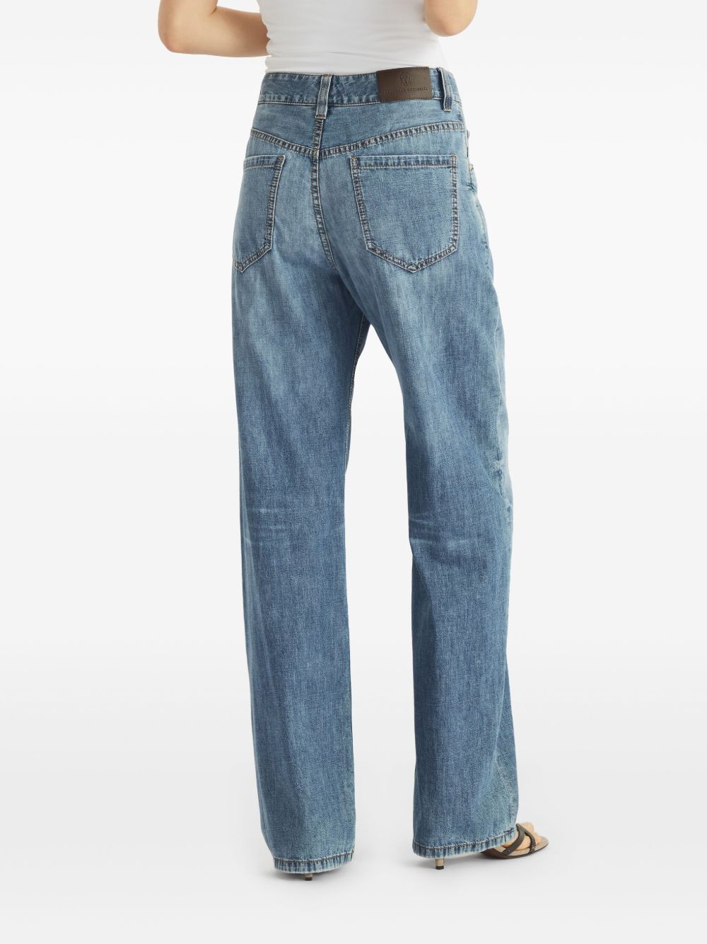 Brunello Cucinelli Lightweight Denim Loose Fit Jeans Blue