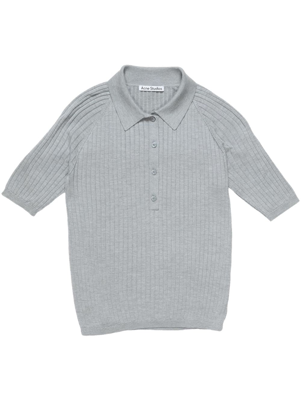 Acne Studios Ribbed Polo Shirt Grey