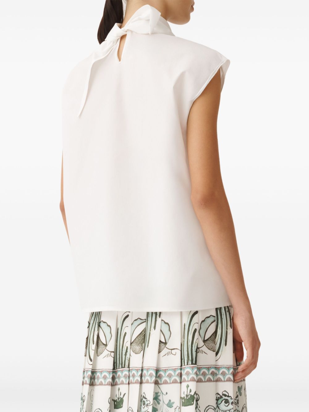 Fabiana Filippi White Sleeveless Top With Halterneck Tie