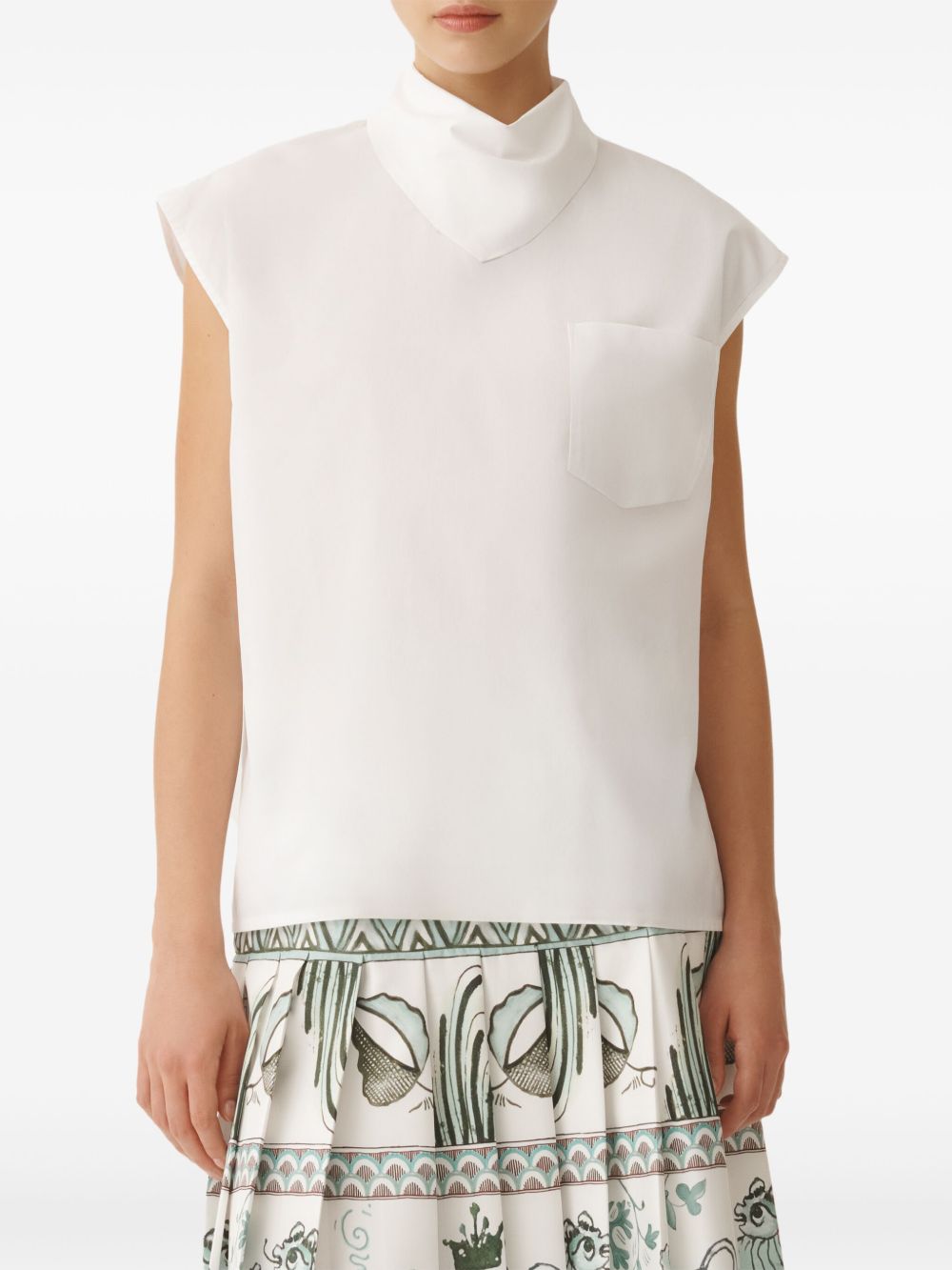 Fabiana Filippi White Sleeveless Top With Halterneck Tie