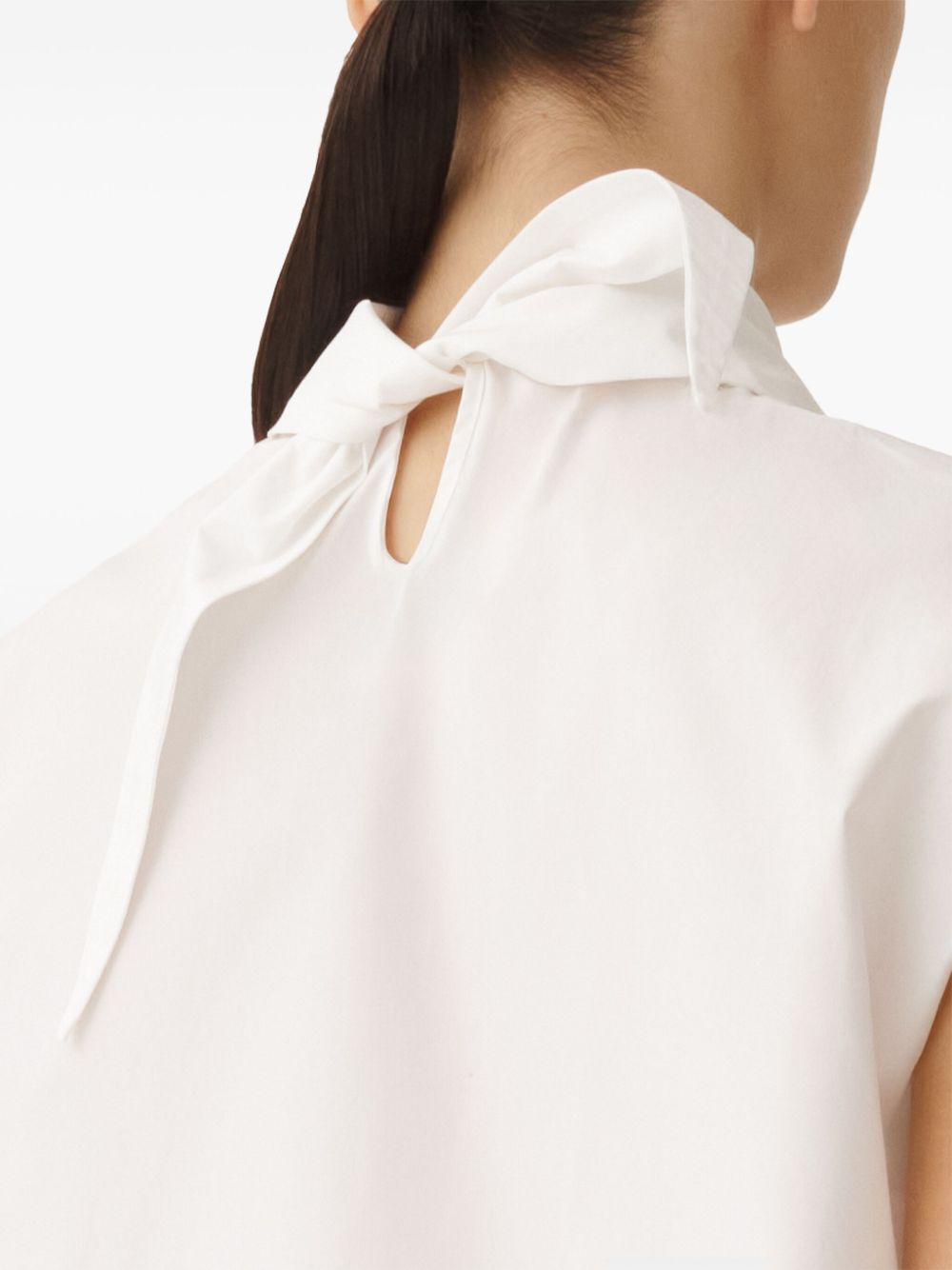 Fabiana Filippi White Sleeveless Top With Halterneck Tie