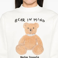 Palm Angels Bear White Hooded Sweatshirt