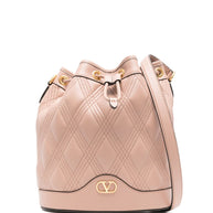 Valentino Garavani  Quiltie 67 Leather Bucket Bag - Pink