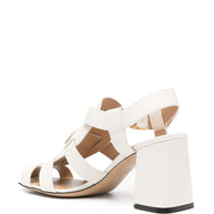 Valentino Garavani VLogo Signature Leather Sandals - Ivory