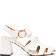 Valentino Garavani VLogo Signature Leather Sandals - Ivory