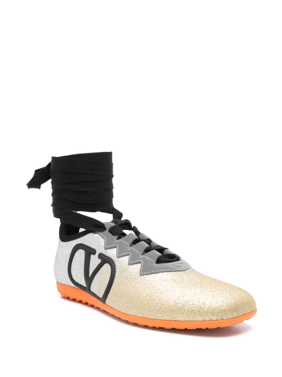 Valentino Garavani Chromathon Leather Sneakers - Golden