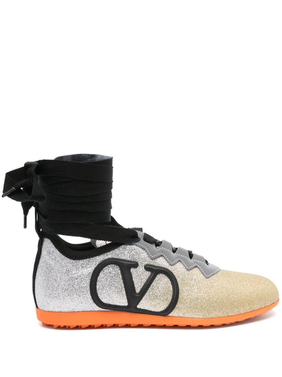 Valentino Garavani Chromathon Leather Sneakers - Golden