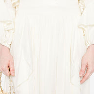 Zimmermann Cotton Midi Skirt With Ruffle Detail In White