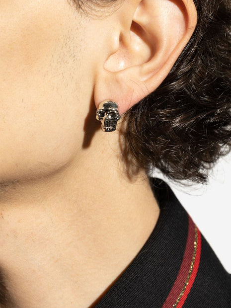 Alexander McQueen Single Skull Earring In Silver