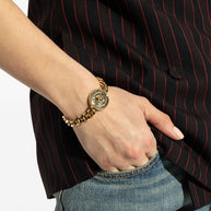 Alexander McQueen Embellished Skull Bracelet In Golden
