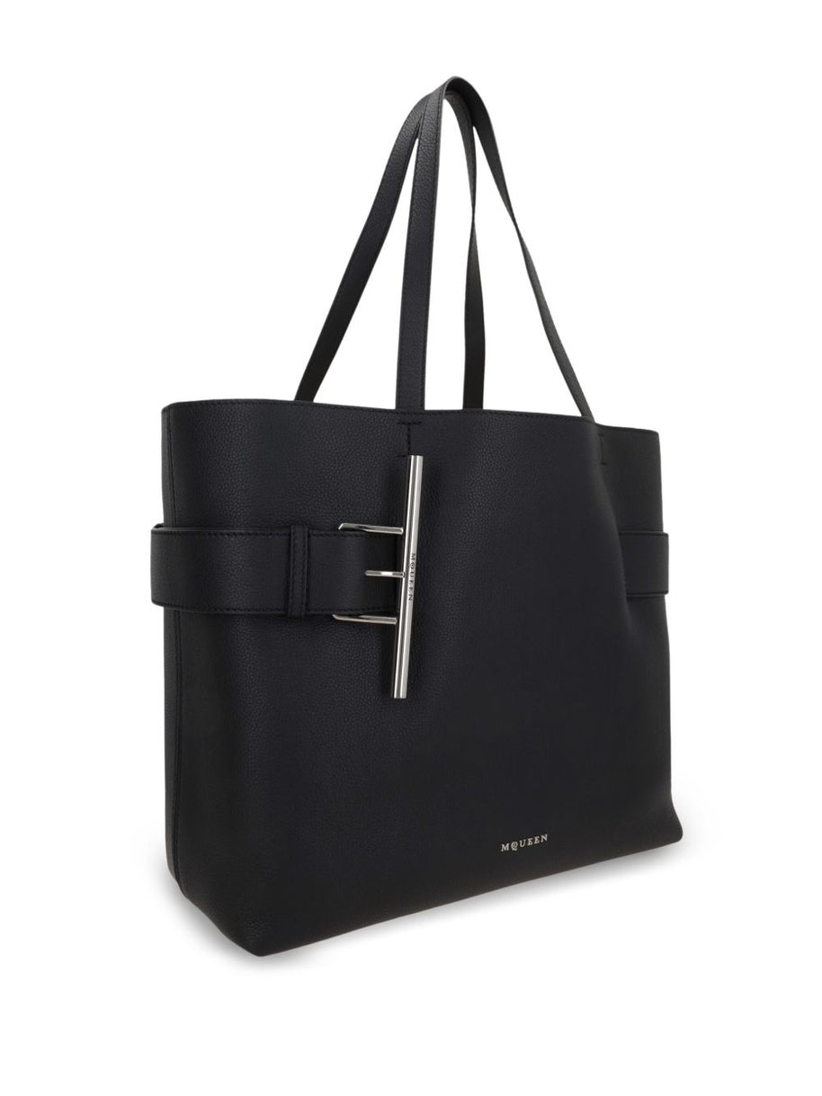 Alexander McQueen T-Bar Sling Tote Bag In Black