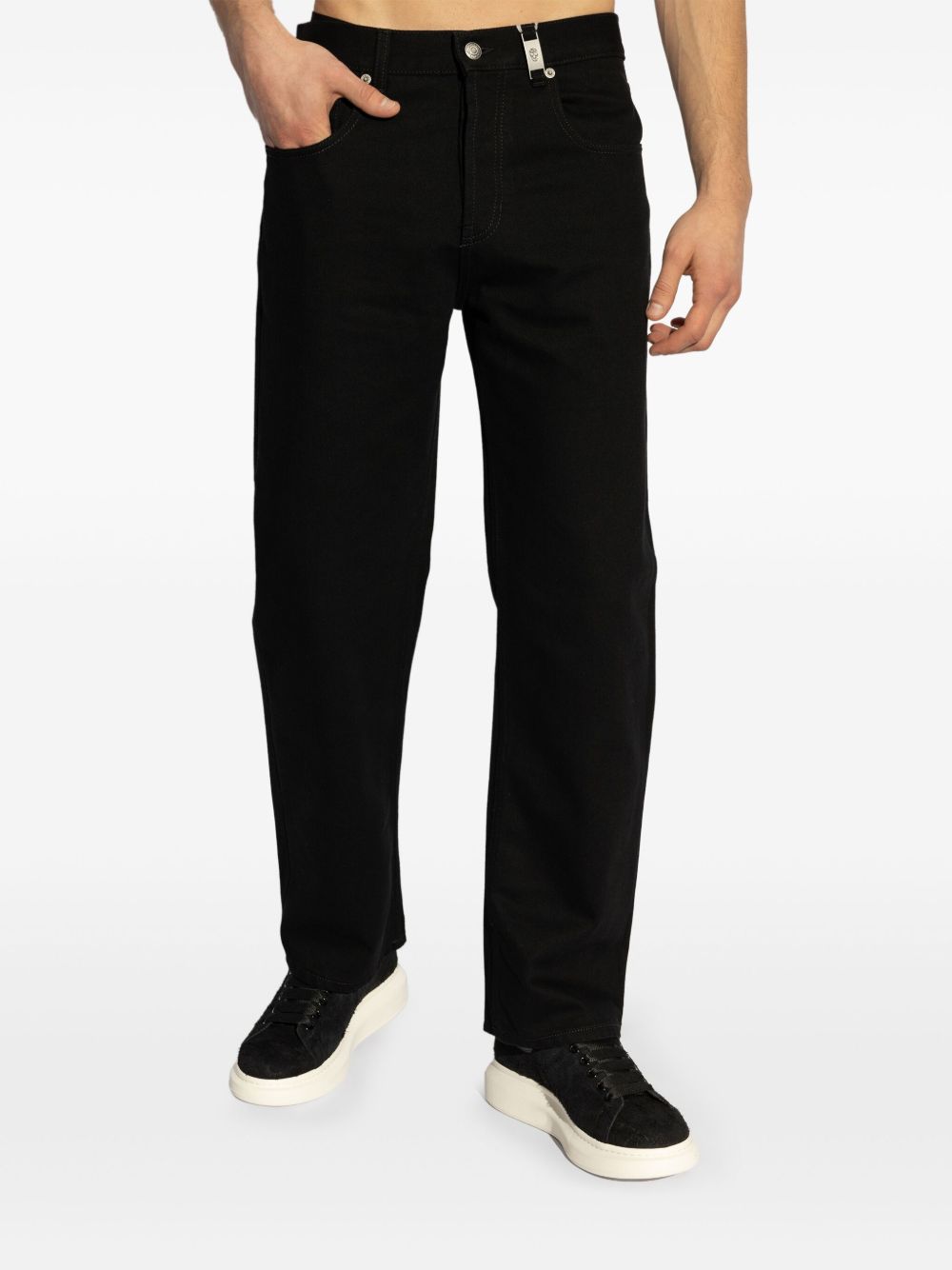 Alexander McQueen Straight Leg Jeans In Black