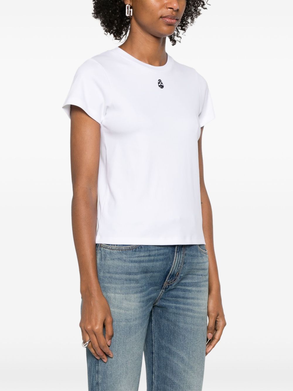 Alexander McQueen Embroidered Skull T-shirt In White