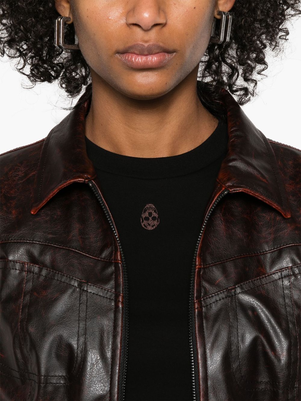 Alexander McQueen Embroidered Skull T-shirt In Black