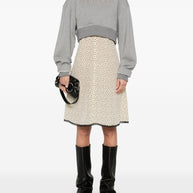 Alexander McQueen Cropped Sweatshirt Grey