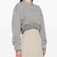 Alexander McQueen Cropped Sweatshirt Grey