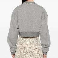 Alexander McQueen Cropped Sweatshirt Grey