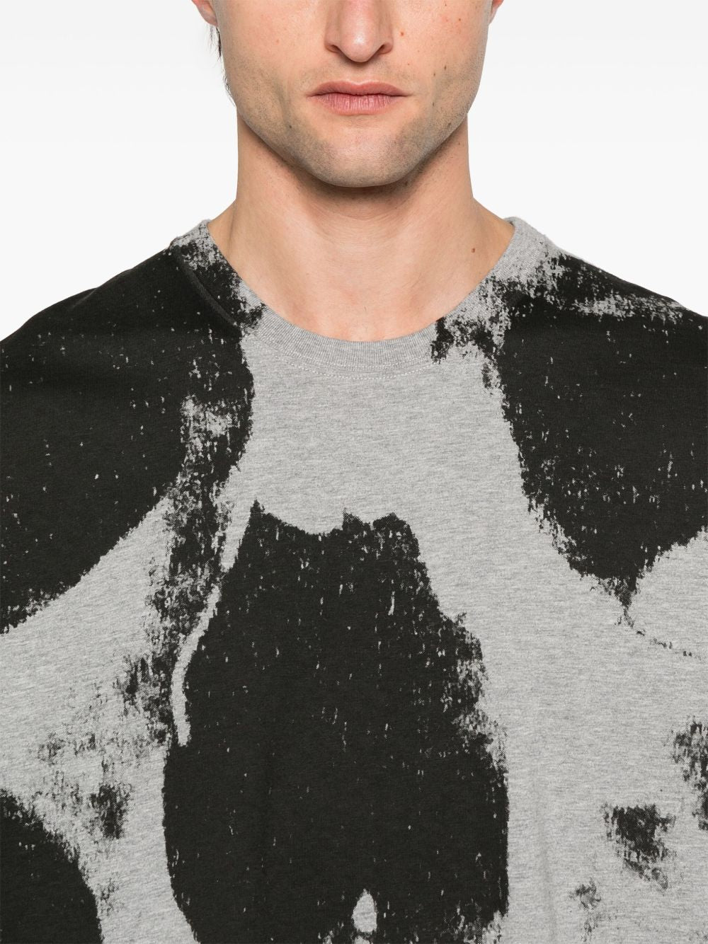 Alexander McQueen Skull Print T-shirt In Grey