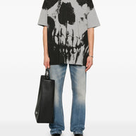 Alexander McQueen Skull Print T-shirt In Grey