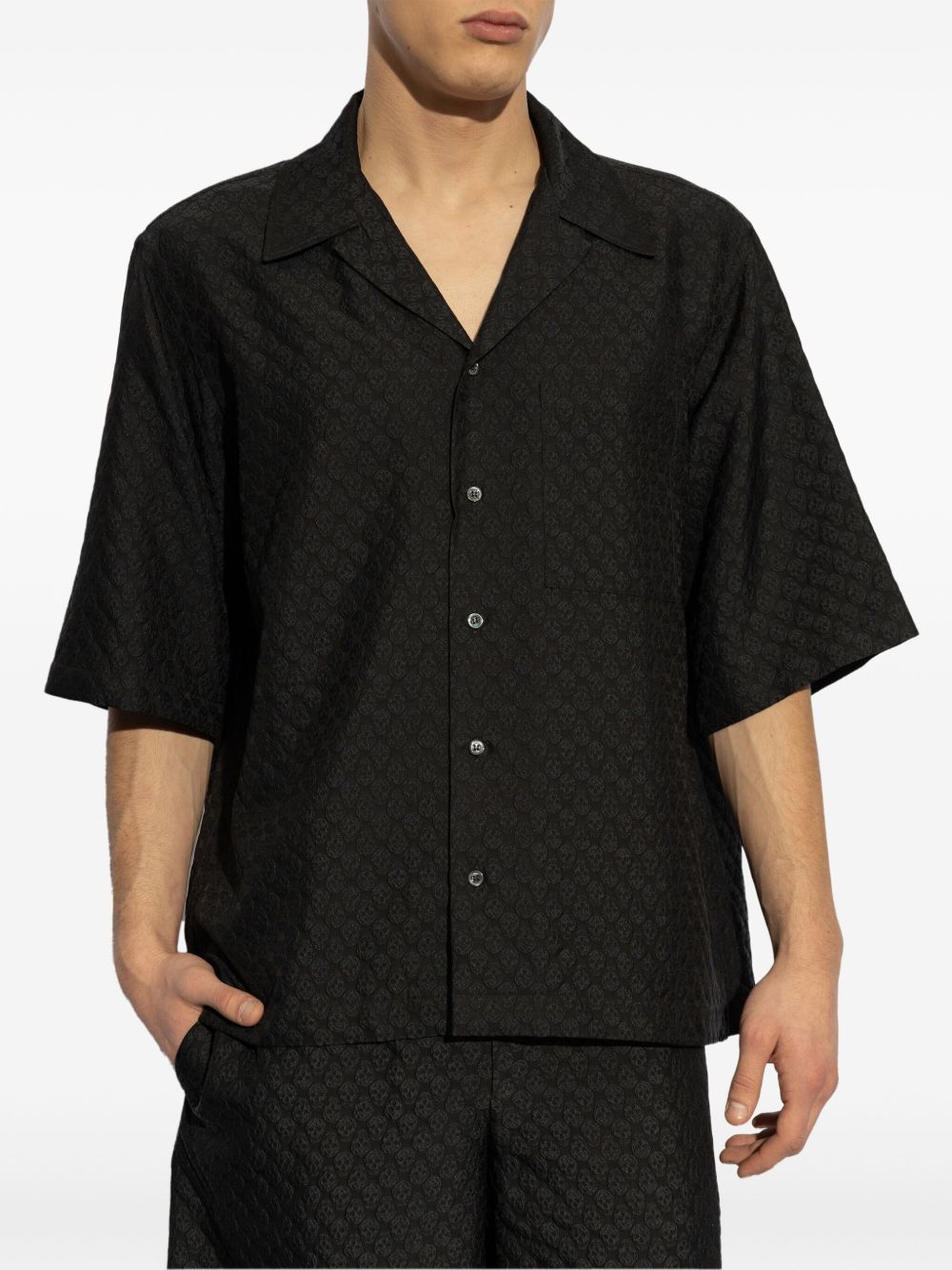 Alexander McQueen Short Sleeved Shirt In Black