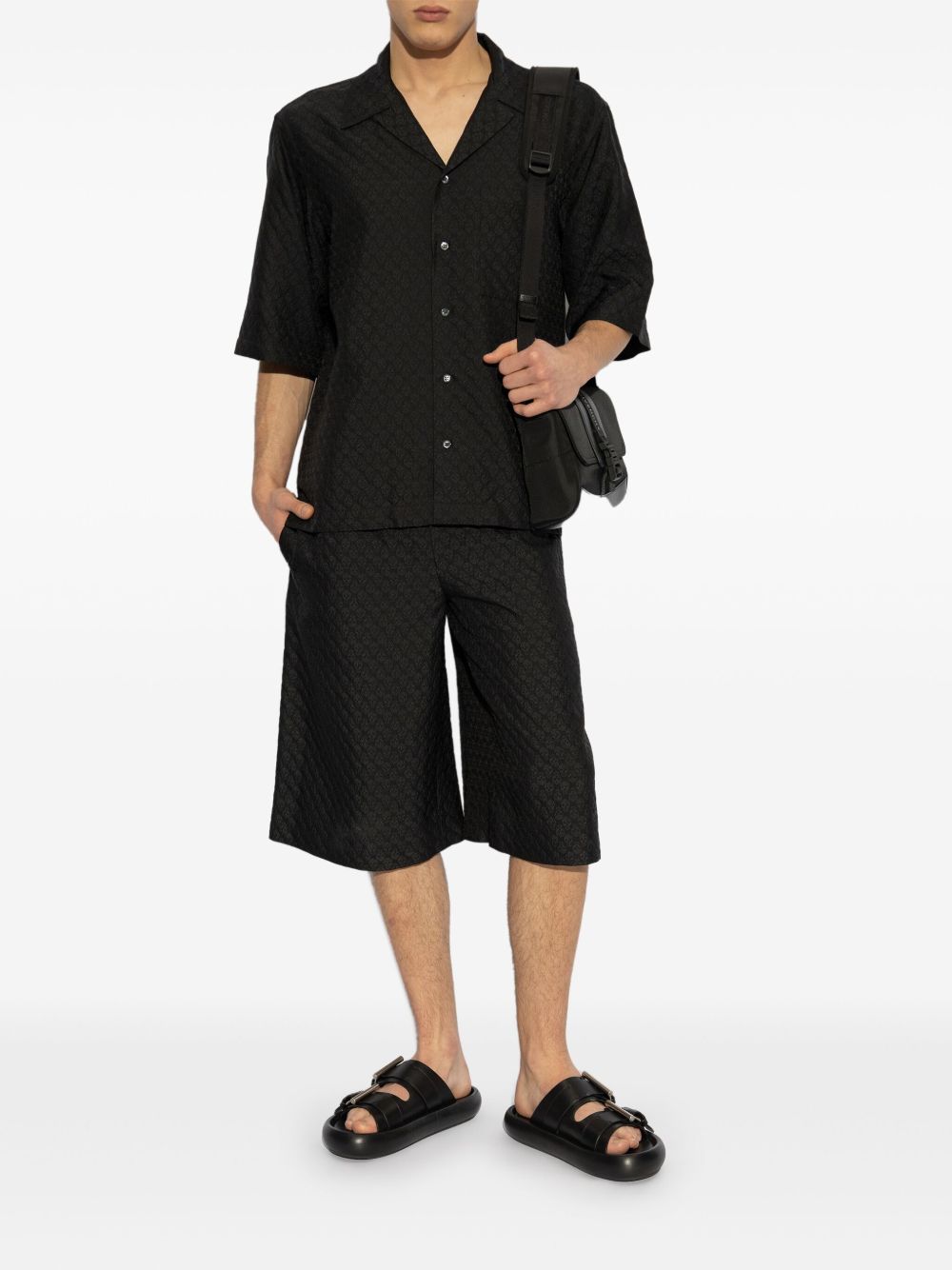 Alexander McQueen Short Sleeved Shirt In Black